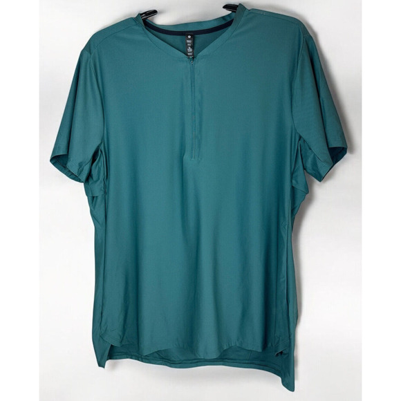 Lululemon Vented Tennis Short Sleeve Shirt Green Jasper 1/4 Quarter Zip Men's XL - Picture 12 of 12